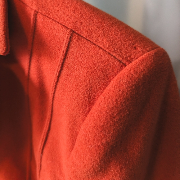 Vintage D'Oraz Orange Jacket with lapel collar and zipper closure - size S - Picture 3 of 6